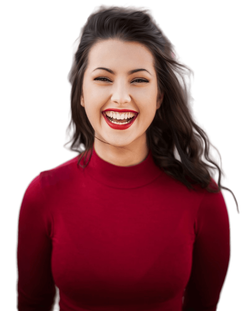 Portrait with loose hair, background removed