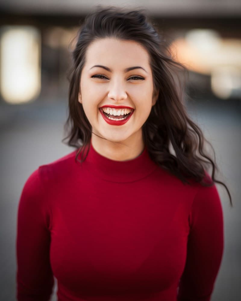 Portrait with loose hair, original photo